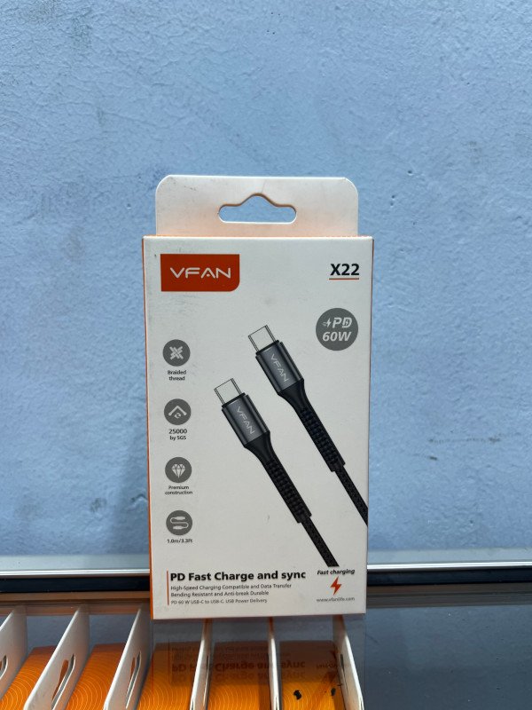 v fan super fast type c to c data cable